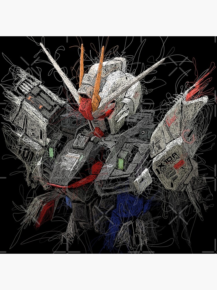 Gundam Freedom Zgmf-x10a Scribble Shower Curtain - Image 2