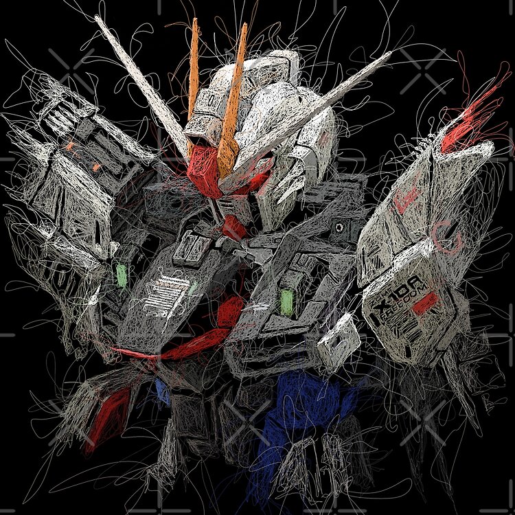 Gundam Freedom Zgmf-x10a Scribble Tote Bag - Image 2