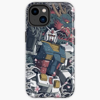 Gundam Blue Japanese Dragon Sakura Tattoo Art Iphone Case