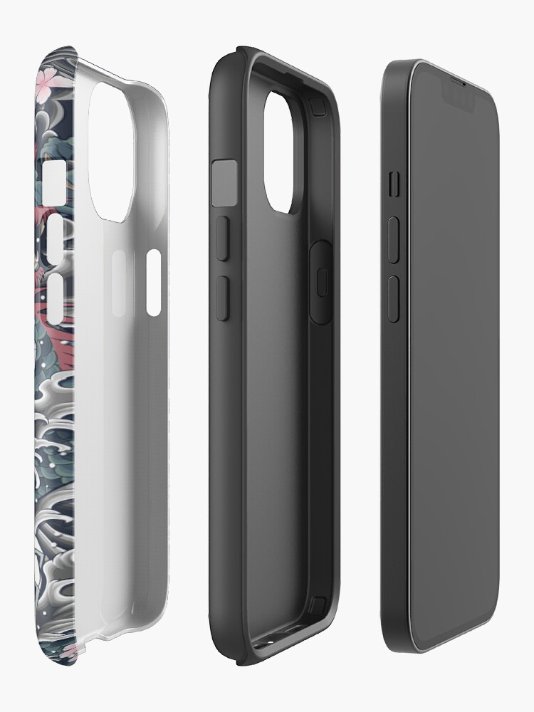 Gundam Blue Japanese Dragon Sakura Tattoo Art Iphone Case - Image 2