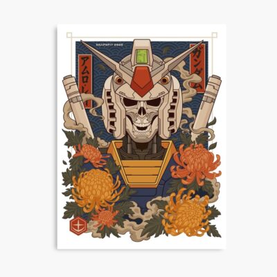 Gundam Skull Floral Mecha Reaper Poster