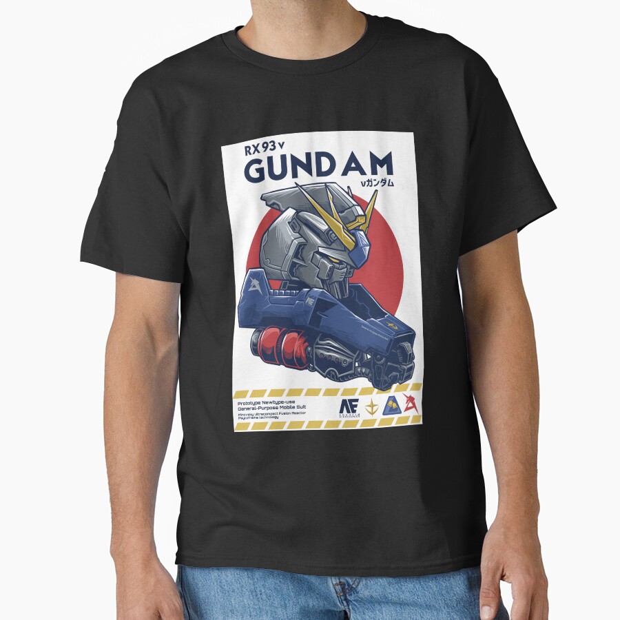 Rx 93 V Gundam Rising Japan Core T-shirt - Image 3