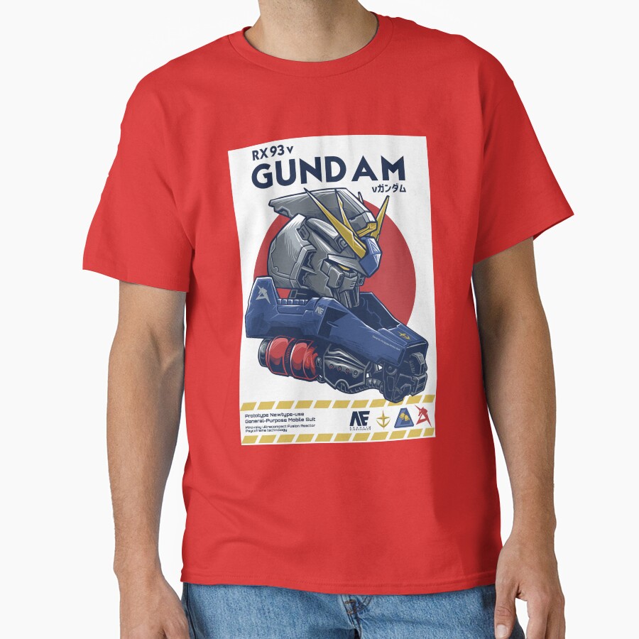 Rx 93 V Gundam Rising Japan Core T-shirt - Image 6