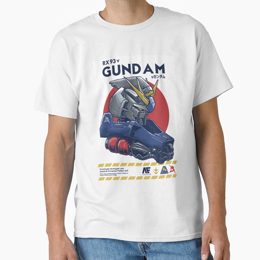 Rx 93 V Gundam Rising Japan Core T-shirt - Image 2