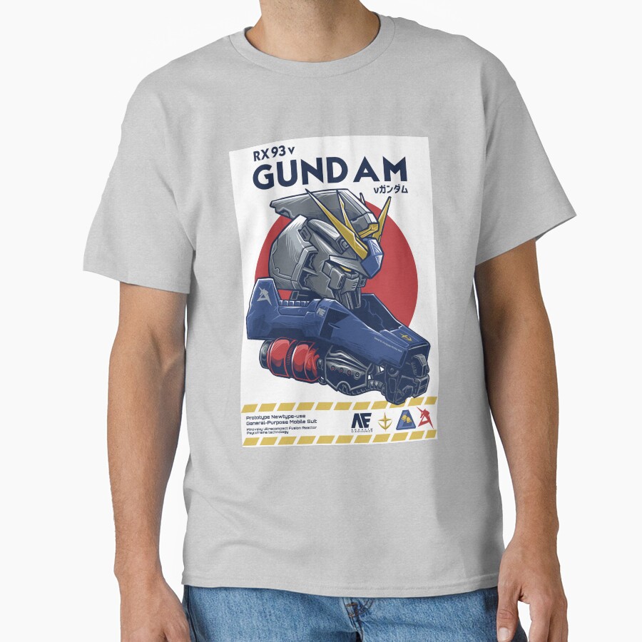 Rx 93 V Gundam Rising Japan Core T-shirt - Image 4