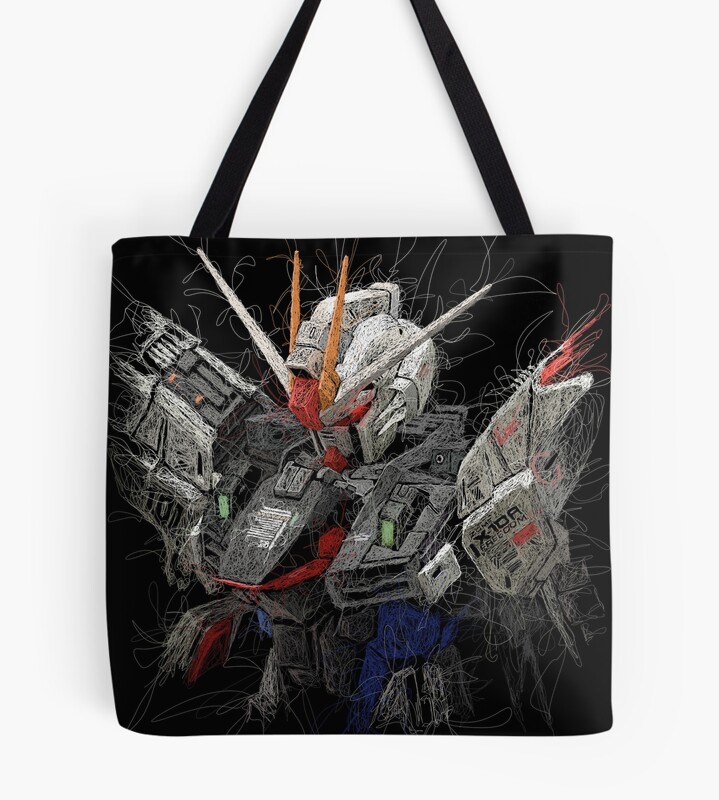 Gundam Freedom Zgmf-x10a Scribble Tote Bag