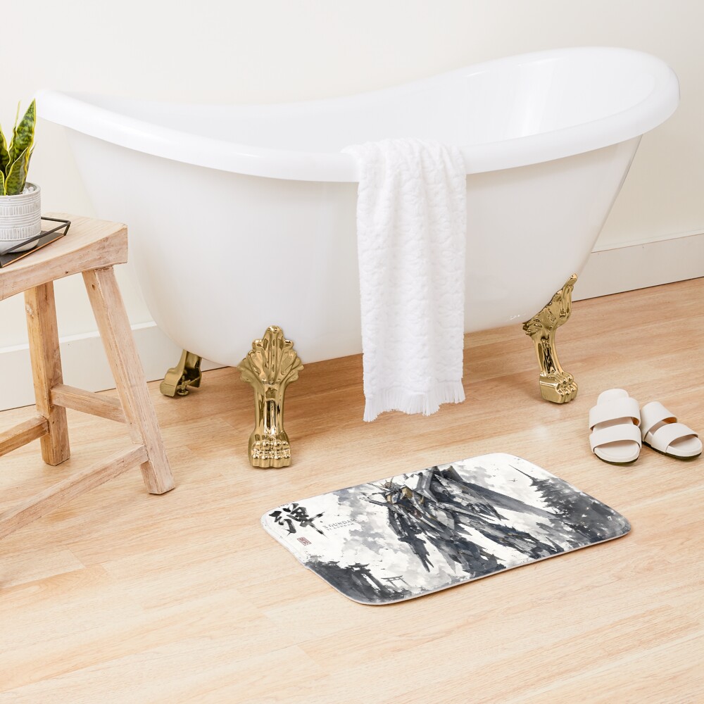 Rx-105 Xi Gundam Hathaway Watercolor Bath Mat - Image 2