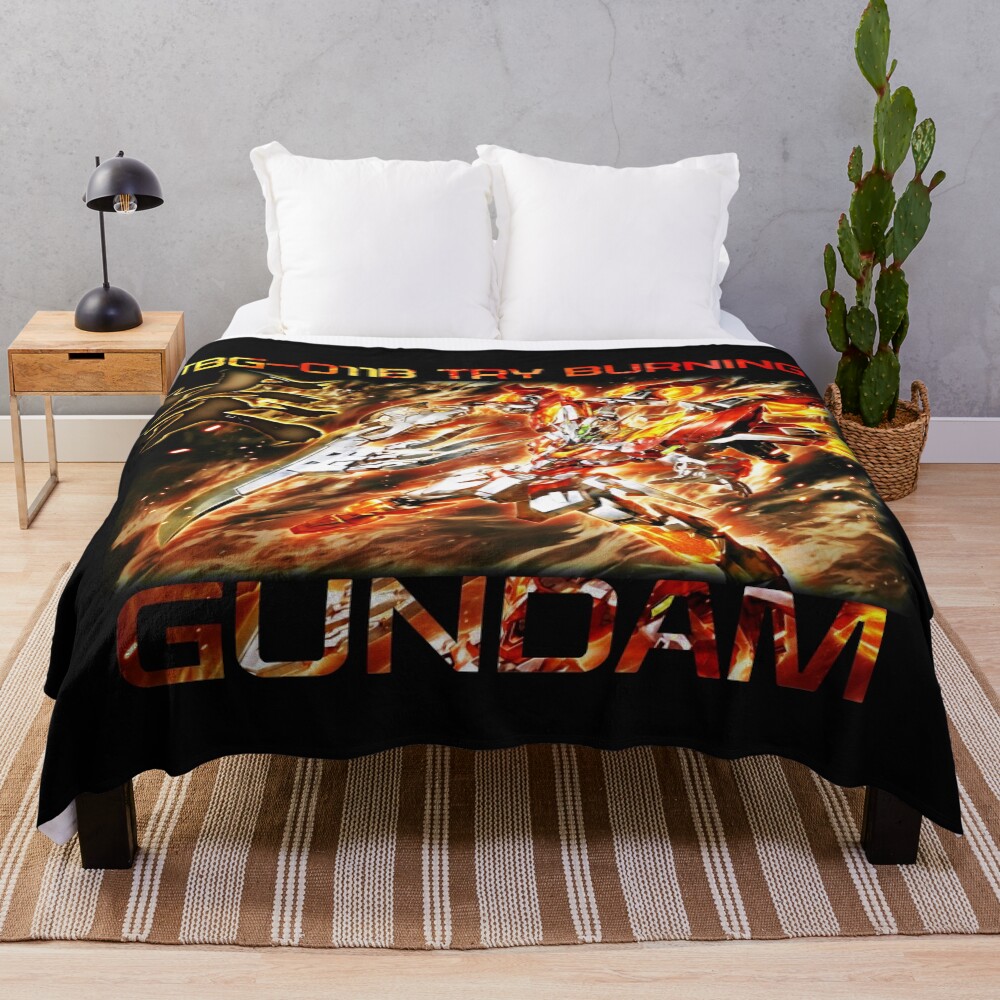 Gundam Try Burning Unit Throw Blanket