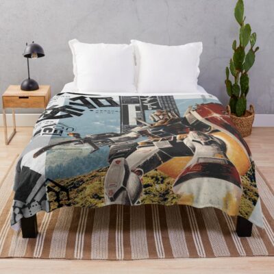 Gundam Collage Artwork Throw Blanket