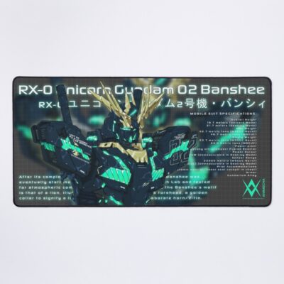 Unicorn Gundam Banshee Mecha Art Mouse Pad