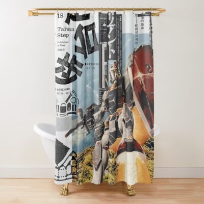 Gundam Collage Artwork Shower Curtain