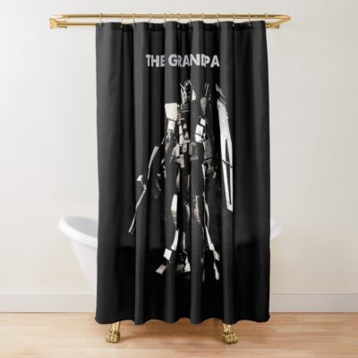 Gundam Grandpa Rx-78 Moon Base Limited Shower Curtain