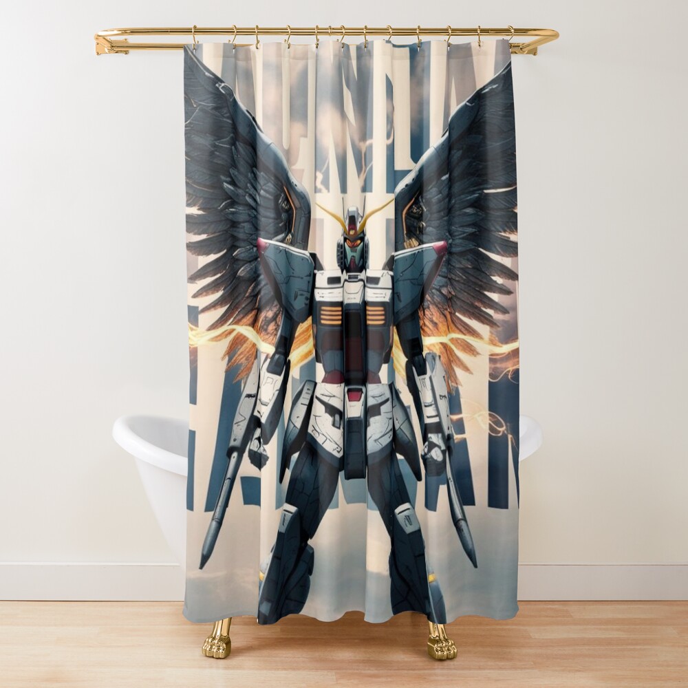 Unique Gundam Wing Shower Curtain