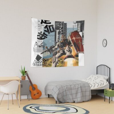 Gundam Collage Artwork Tapestry