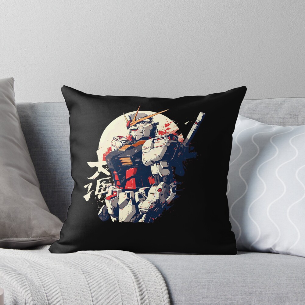 Minimal Core Gundam Design Throw Pillow