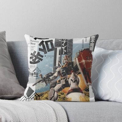 Gundam Collage Artwork Throw Pillow