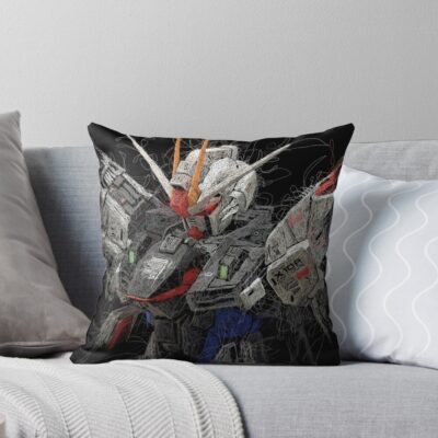 Gundam Freedom Zgmf-x10a Scribble Throw Pillow