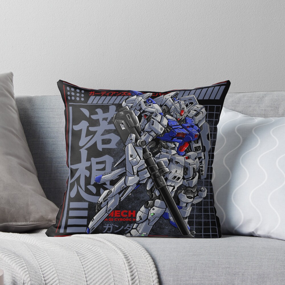 Gundam Mecha Unit Throw Pillow